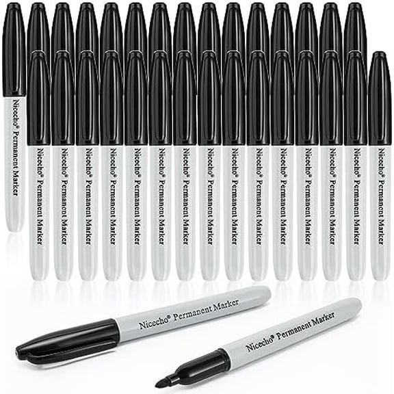 Permanent Markers, Black Permanent Marker Pens, 30 Count Fine Point Basic Marker Set$$Office