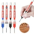 thumbnail image 1 of Permanent Markers Carpenter Ink Marker Pens, Long Nib Construction Marker Tool, 4 Colors Quick Dry for Woodworking, Metal, Glass, Plastic, Bathroom DIY, 10-Pack, 1 of 3