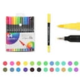 thumbnail image 1 of Permanent Markers, Double Line Pen Color Hand Account Pen Dream Metal Pen Hand-painted 24 Color Highlighter Marker Pen 2ml, Back to College, 1 of 7