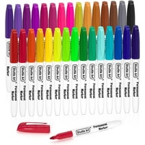 Permanent Markers, Shuttle Art 30 Colors Fine Point Assorted Colors Permanent Marker Set, Works on Plastic,Wood,Stone,Metal and Glass for Kids Adult Coloring Doodling Marking for School Supplies