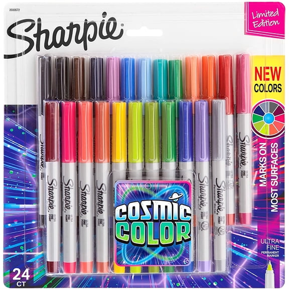Permanent Markers Ultra Fine Point Cosmic Color Limited Edition 24 Count