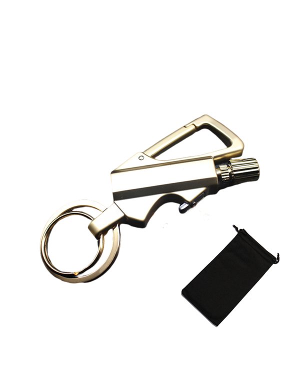 Permanent Match Infinity Lighter,Infinity Lighter Keychain,Permanent Match Infinity Lighter with Multitool Keychain Bottle Opener,Match Kerosene Lighter Outdoor Portable(Gold Gas Free)