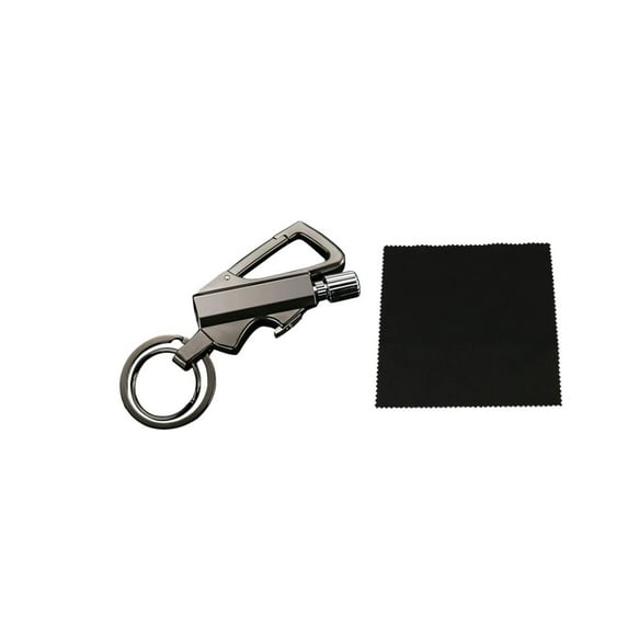 Permanent Match Infinity Lighter, Keychain Lighter with Multitool Keychain Bottle Opener, Reusable Matchstick, Forever Match for Outdoor Survival (Black*1+Cloth*1)