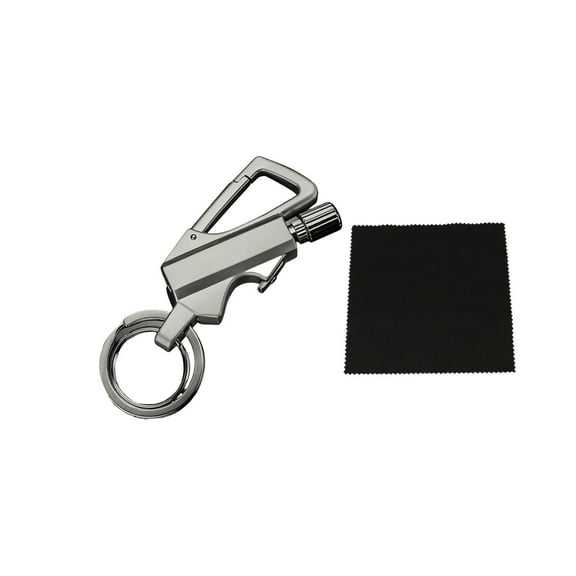 Permanent Match Infinity Lighter, Keychain Lighter with Multitool Keychain Bottle Opener, Reusable Matchstick, Forever Match for Outdoor Survival (Silver*1+Cloth*1)