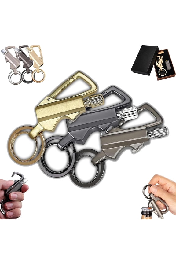 Permanent Match Infinity Lighter, Keychain Lighter with Multitool Keychain Bottle Opener, Reusable Windproof Lighters Match Strike, Outdoor Camping Hiking Survival Equipment
