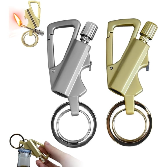 Permanent Match Infinity Lighter, Permanent Match Infinity Lighter with Multitool Keychain Bottle Opener, Keychain Multitool for Camping & Hiking, Gift for Man