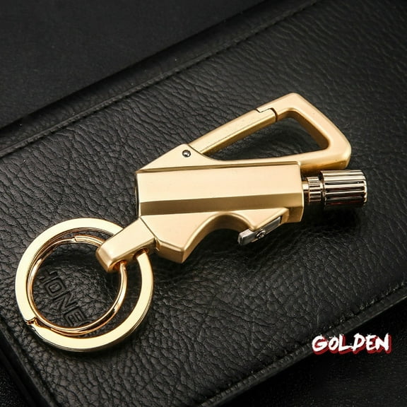 Permanent Match Infinity Lighter with Multitool Keychain Bottle Opener for Men (Black, Silver, Gold)