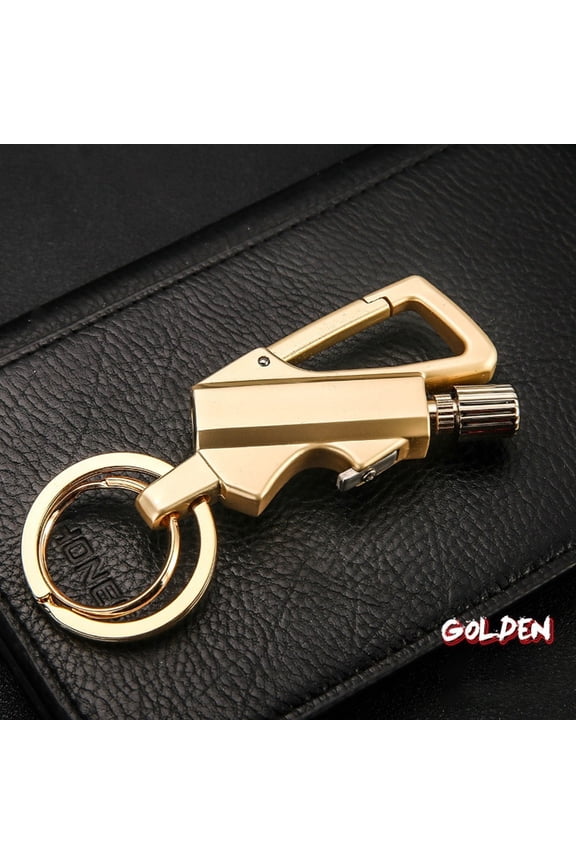 Permanent Match Infinity Lighter with Multitool Keychain Bottle Opener for Men (Black, Silver, Gold)