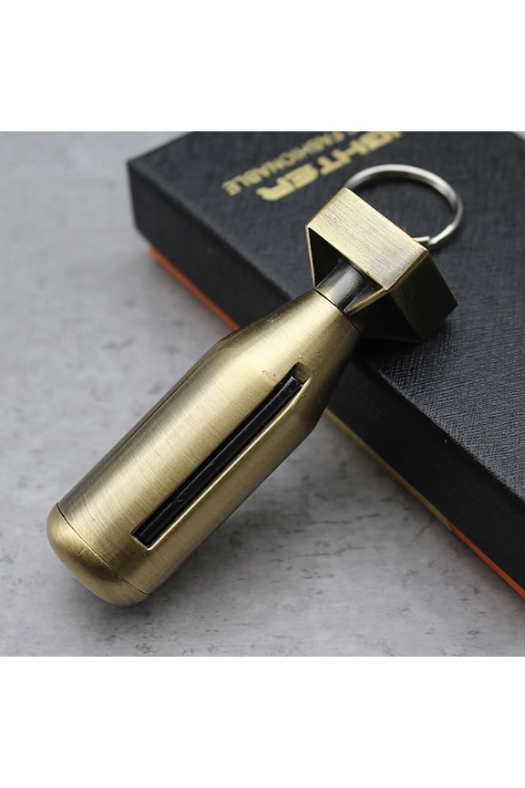 Permanent Match Kerosene Lighter Reusable Flint Fire Starter Keychain Multi Function Bottle Opener Weather Resistant for Outdoor Camping Hiking Fishing Survival Emergency Preparedness Kit Fire Tool