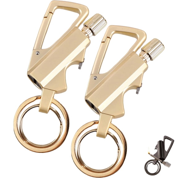 Permanent Match Keychain Lighter  Reusable Metal Flint Fire Starter for Outdoor Camping, Hiking, Survival, and Emergency Use(2 PACK)