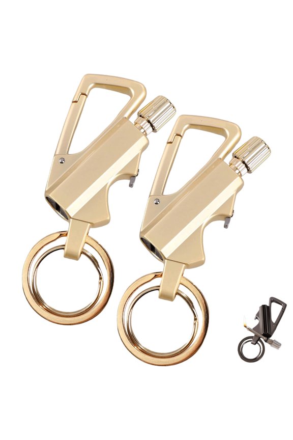 Permanent Match Keychain Lighter  Reusable Metal Flint Fire Starter for Outdoor Camping, Hiking, Survival, and Emergency Use(2 PACK)