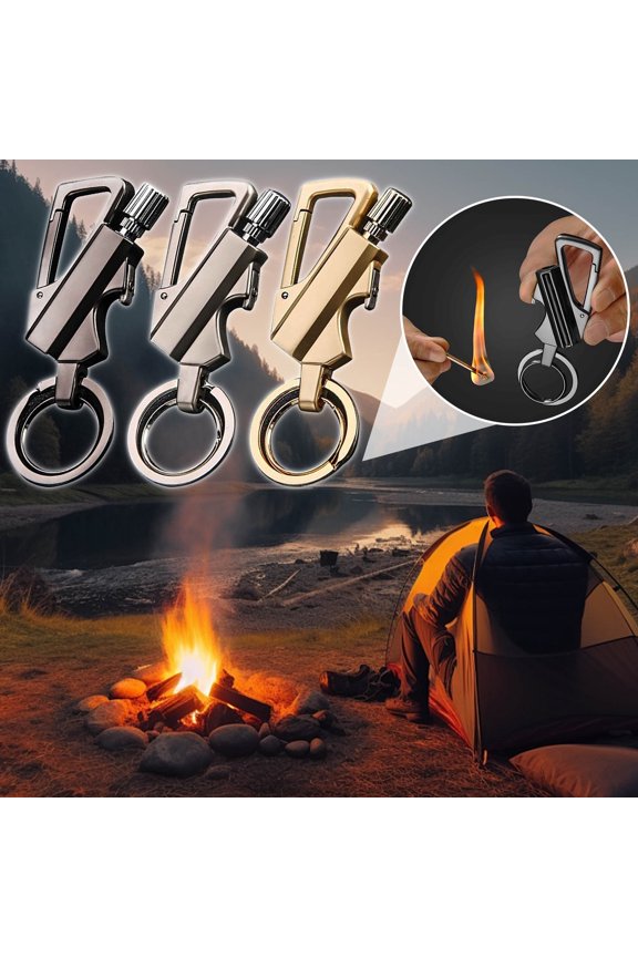 Permanent Match Lighter with Multitool Keychain Bottle Opener,Reusable Unlimited Lighter, Waterproof Matches, Outdoor Survival Permanent Igniter,Portable, Lightweight