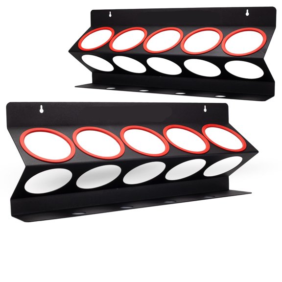 Permanent Metal Wall Mount Storage Rack Capacity for 5 Sprinkle Bottles Includes 4 Additional Cavities for Addons Excellent for Professional Use