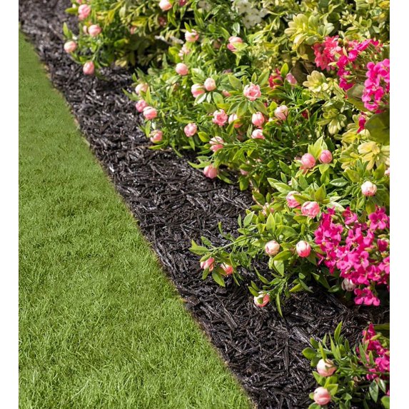 Permanent Mulch Recycled Rubber Border for Gardens & Pathways, 120 L x 4.50 W
