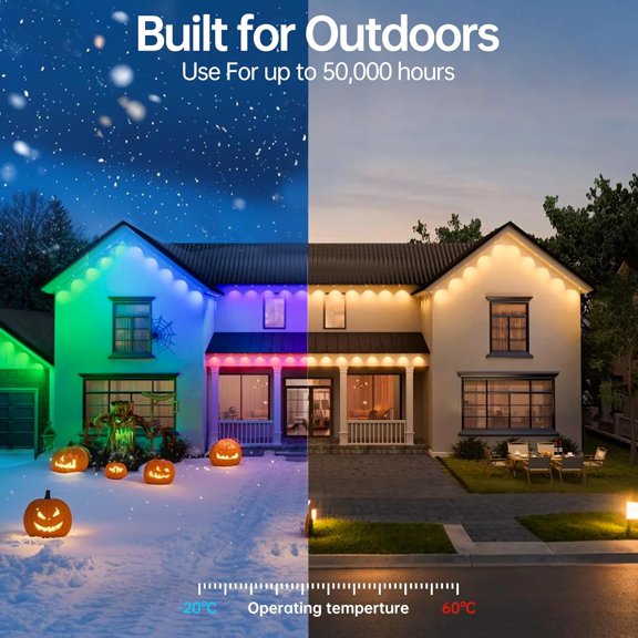 Permanent Outdoor Lights 350ft RGBIC Outdoor String Lights App Control IP67 Waterproof,120 Scene Modes Decorations for Home, Christmas Lights,Halloween,Holiday, Daily,Birthday,Party( 175ft*2pack)