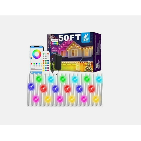 Permanent Outdoor Lights,RGB Eaves Lights with App & Remote Control, 50ft