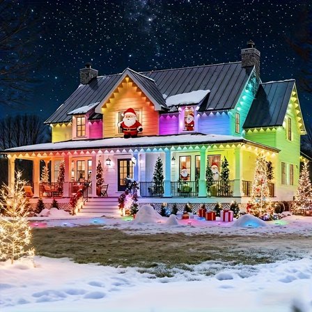 Permanent Outdoor RGB LED Eaves Lights - Smart App/Remote/Voice Control, IP67 Waterproof, 16M Colors, DIY Scenes & Music Sync, 50ft/100ft/200ft Options for Christmas & Year-Round Decor