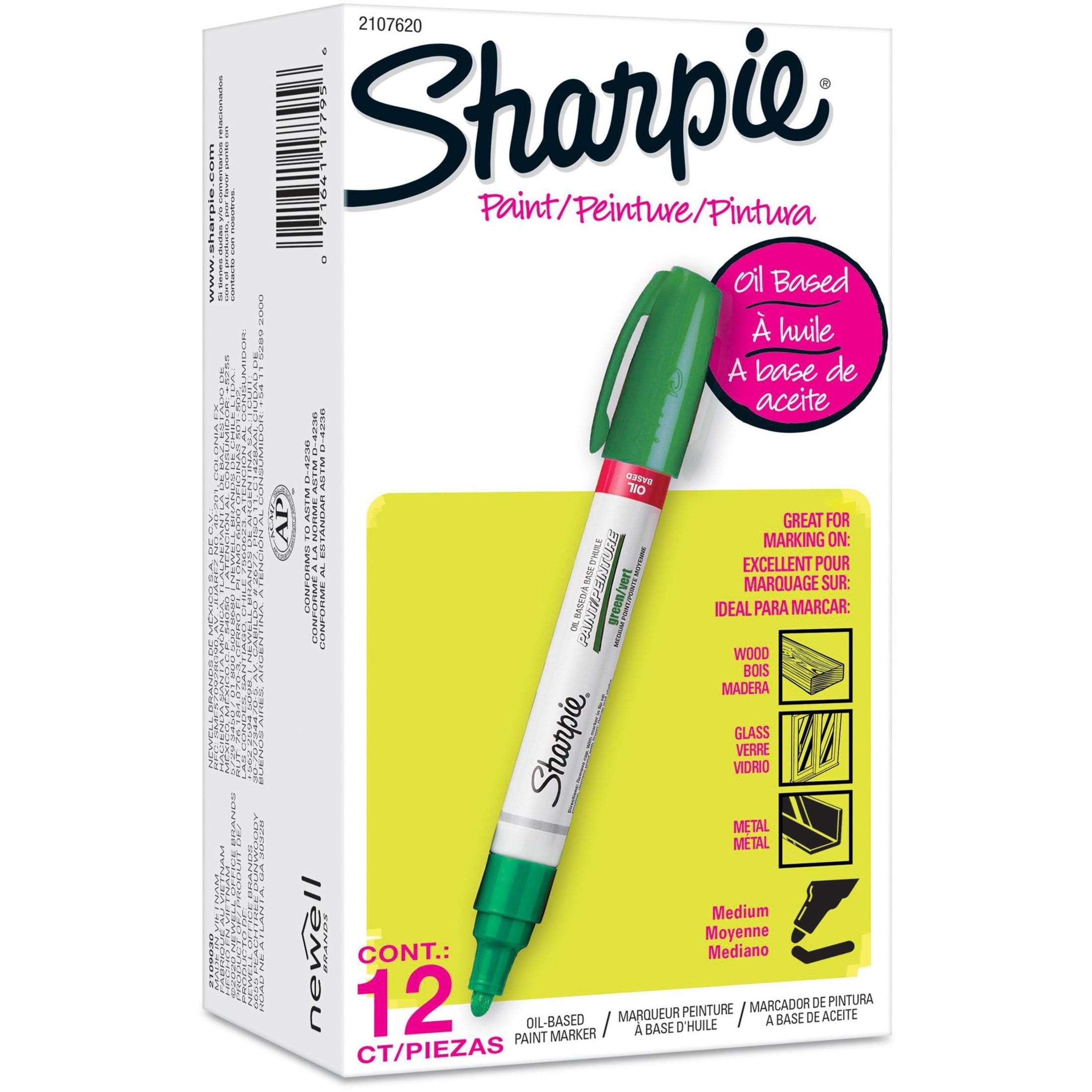 Permanent Paint Marker, Medium Bullet Tip, Green, 12/Pack Permanent Paint Marker, Medium Bullet Tip, Green, 12/Pack