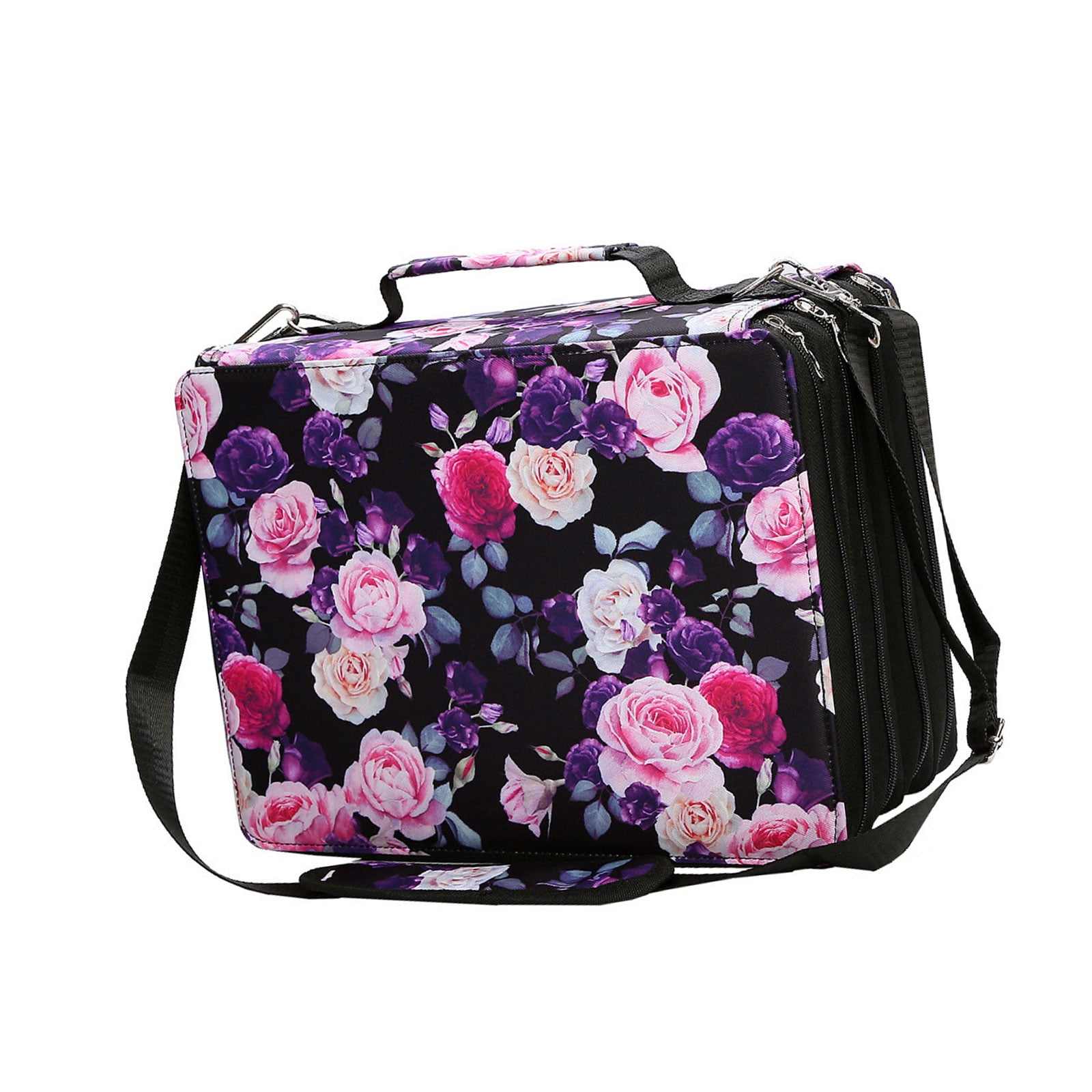 Permanent Paint Marker Sketch Markers Storage Bag 224 Slots Large Capacity Marker Case with Shoulder Strap, Multilayer