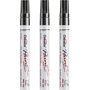 Permanent Paint Markers Pens - 3 Pack Black Oil Based Paint Pens, Medium Tip, Quick Drying and Waterproof Marker Pen for Metal, Rock, Wood, Fabric, Plastic, Canvas, Mugs, Stone, Glass