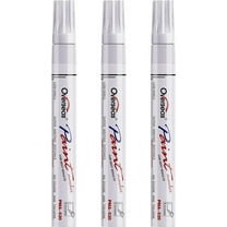 Overseas Permanent Paint Marker, Waterproof, Oil-Based, White, Pack of 3
