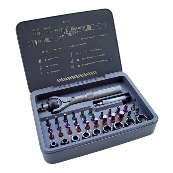 Permanent Screwdriver Device With Extension Piece And not Slip Handle For Auto Work