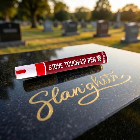 Permanent Stone Marker Pen for Lettering Restoration, Strong Coverage Memorial Inscription Tool, Waterproof Oil Based Paint