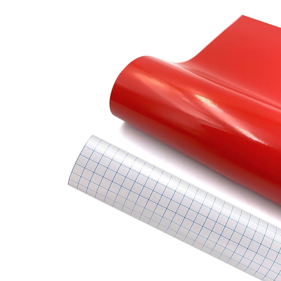 Permanent Vinyl Roll Bundle - 30 x 100cm 1Pack Red Permanent Adhesive Vinyl Rolls +1 Pack Transfer Tape Compatible Easy to Use Most Cutting Machines, for Party Decoration, Sticker, Craft
