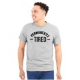 thumbnail image 1 of Permanently Tired Exhausted Person Plus Size Crewneck Graphic Tee Shirt Brisco Brands 5X, 1 of 5