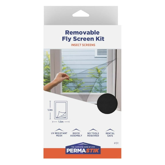 Permastik Removable Insect Screen, Fits Windows up to 59.1 in. x 51.2 in.