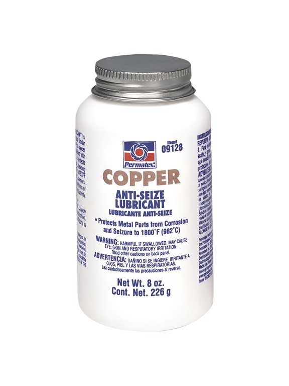 09128, Brush Top, Copper Anti-Seize Lubricant Industrial Sealant, 8 oz