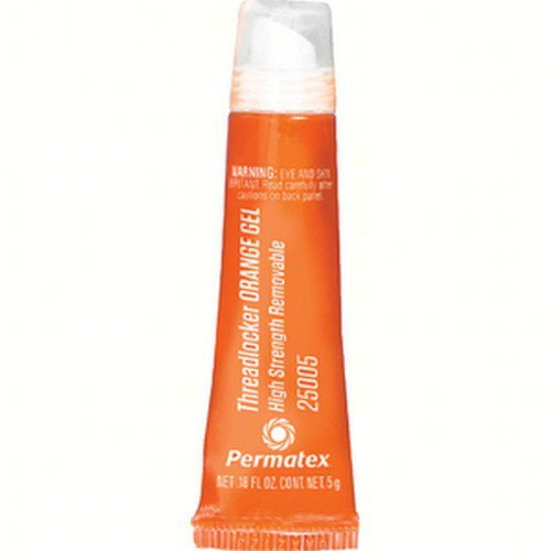 Permatex 25005; High Strength Removable Threadlocker Orange Gel 5G Tube