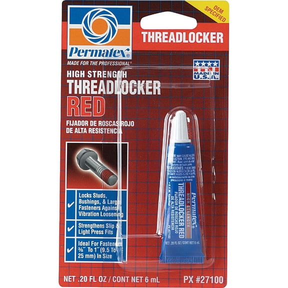 Permatex 27100, Px Tbe Multi Red Threadlock Industrial Sealant, 6ml