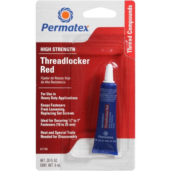 Permatex 27100, Px Tbe Multi Red Threadlock Industrial Sealant, 6ml