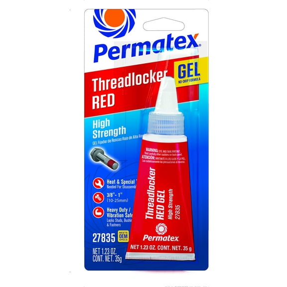 Permatex 27835 High Strength Threadlocker Red Gel, 35g