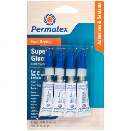 Permatex 4 Pack Super Glue Fast Setting Clear - 75187