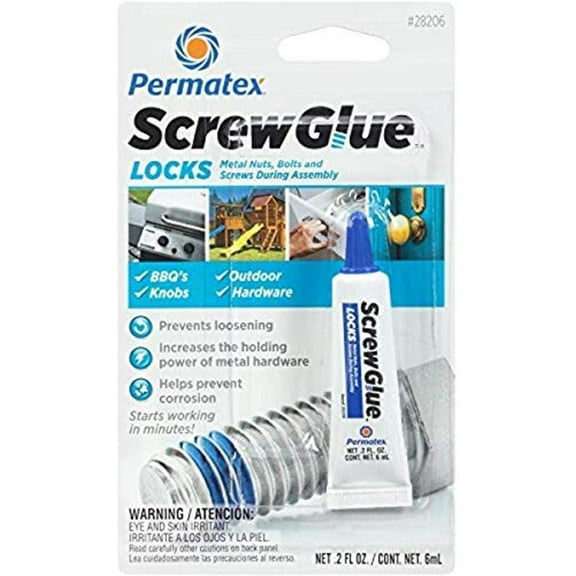 Permatex 6 ml Screw Glue Locks, 0.18 fl. oz Liquid - 28206