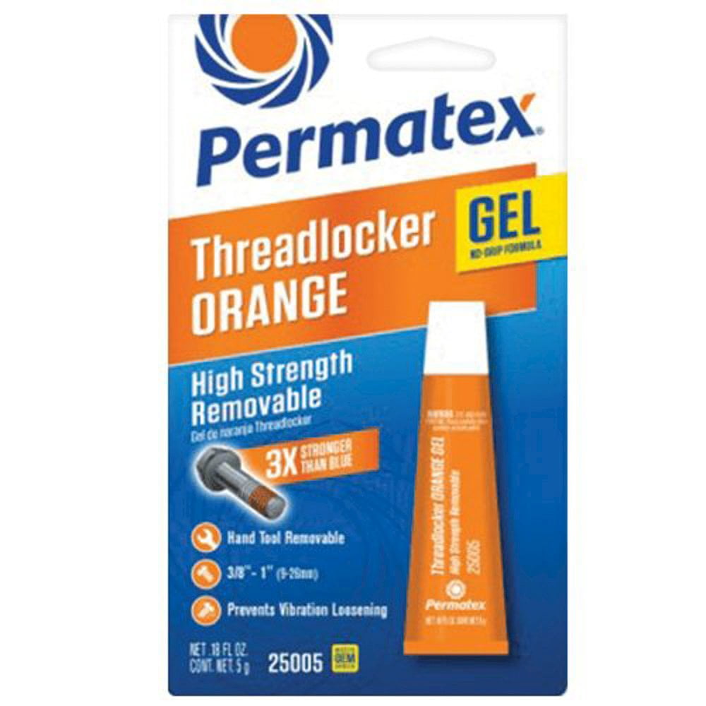Permatex 75005 High Strength Removable Threadlocker Orange Gel, 5
