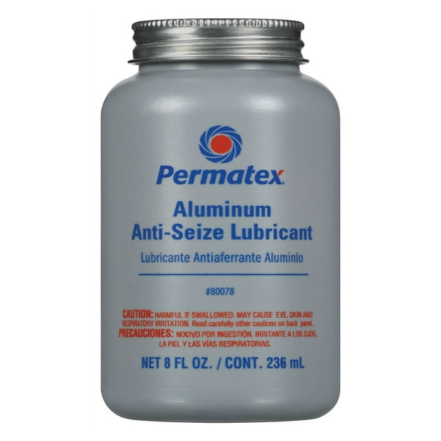 Permatex 80078 Anti-Seize Lubricant, 8 oz, Brush Top Bottle, Silver, Paste