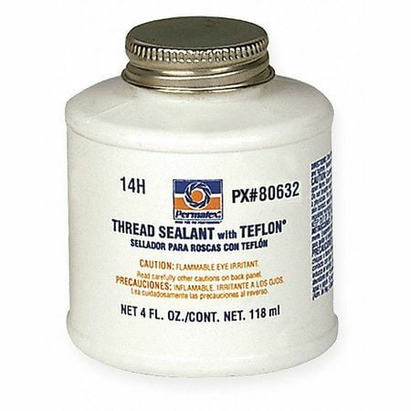 Permatex 80632 Thread Sealant With Ptfe,4 Oz.,White