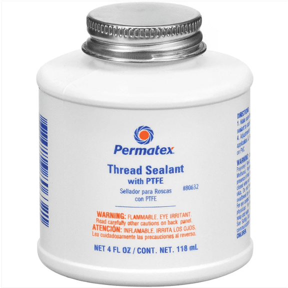 Permatex 80632 Thread Sealant with PTFE for Automotive Systems, 4 oz, 65F-300F
