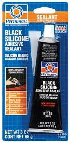 Permatex Black Silicone RTV Adhesive Sealant, 3 oz Tube