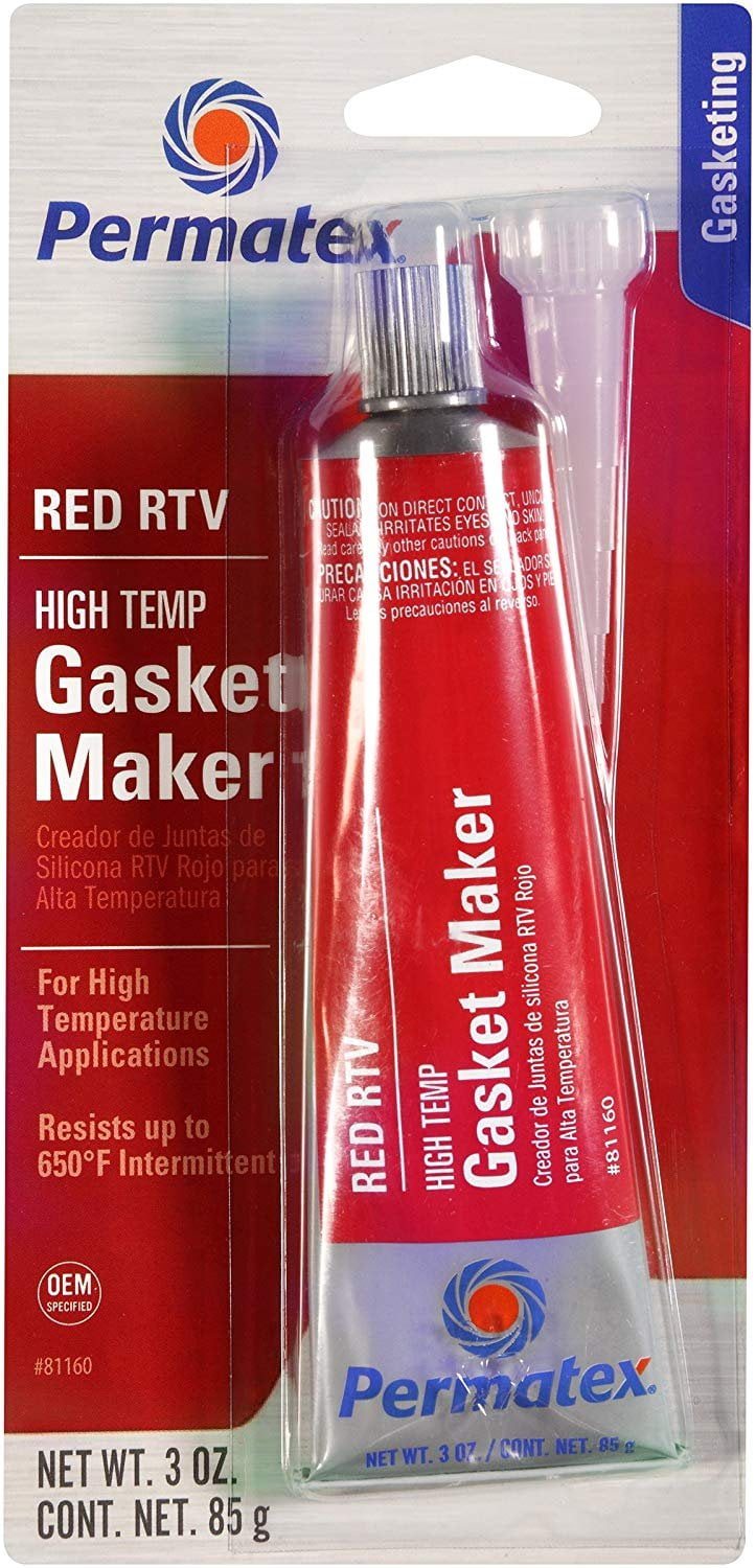 Permatex 81160 High-Temp Red RTV Silicone Gasket, 3 oz