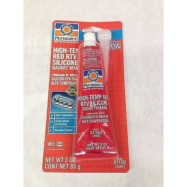 Permatex 81160 HighTemp Red RTV Silicone Gasket Maker 3oz/85gGET ONE