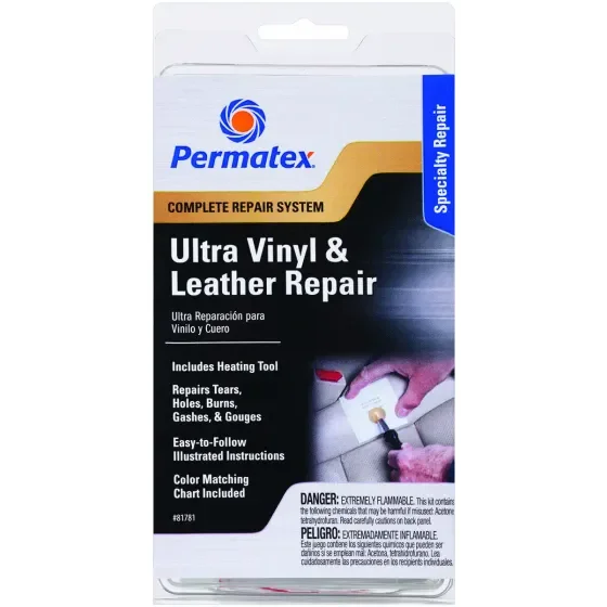 Permatex 81781 Vinyl and Leather Repair Kit, Liquid, Pungent, Clear