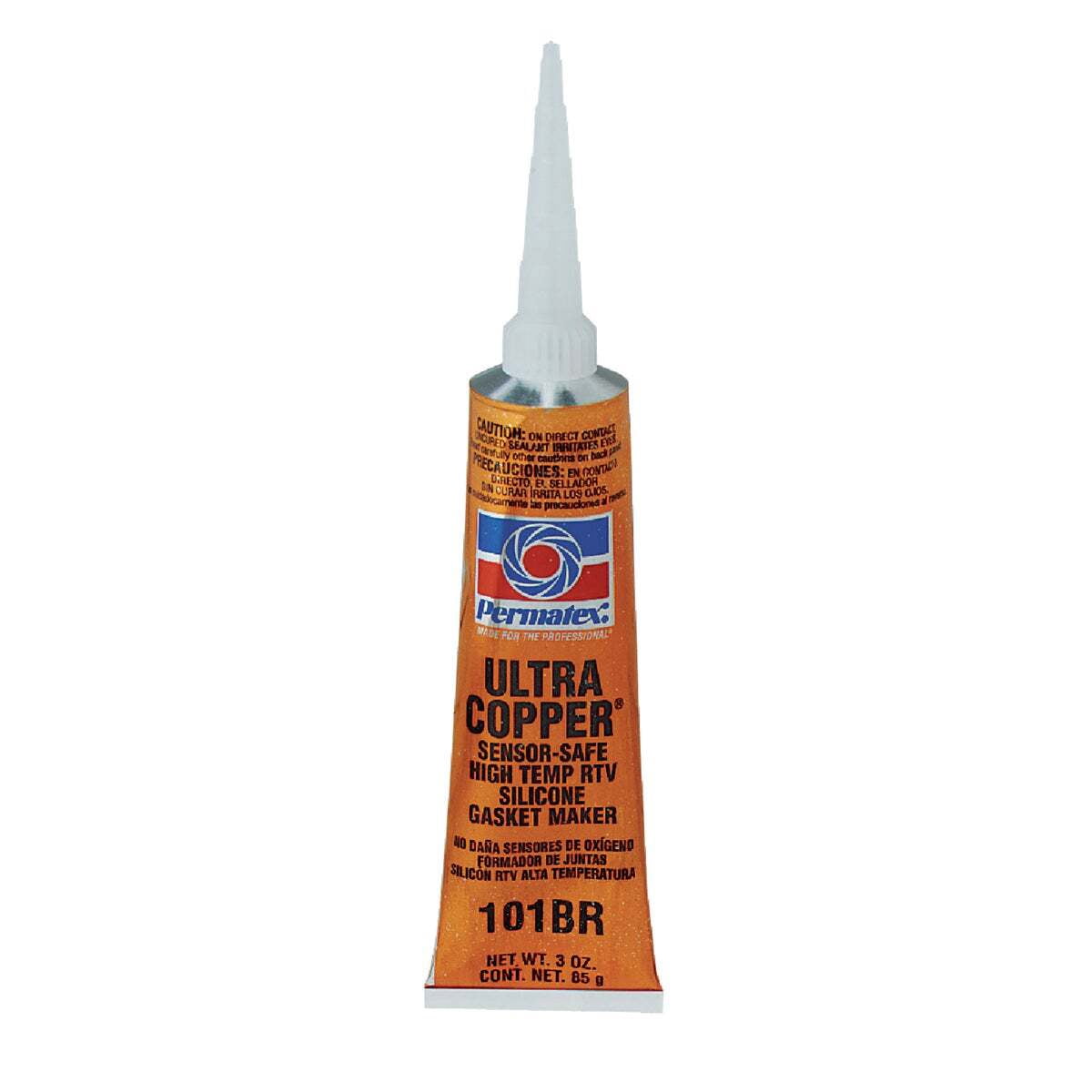 Permatex 81878, Silicone, Copper Maximum Temp Gasket Maker Industrial Sealant, 3 oz
