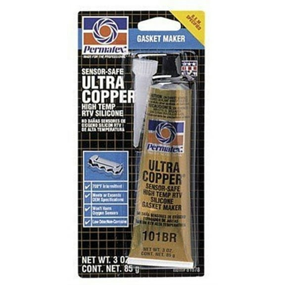 Permatex 81878, Silicone, Copper Maximum Temp Gasket Maker Industrial Sealant, 3 oz