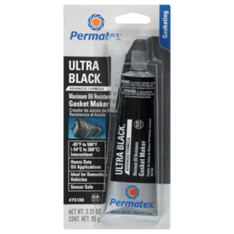Permatex 82180 Ultra Black Maximum Oil Resistance RTV Silicone Gasket  Maker, 3.35 Oz. Tube