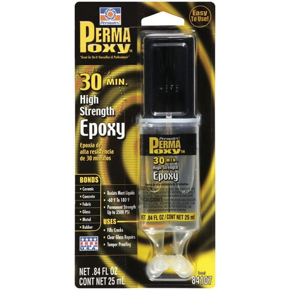 Permatex 84107 High-Strength Epoxy, Amber, 0.84 oz Syringe