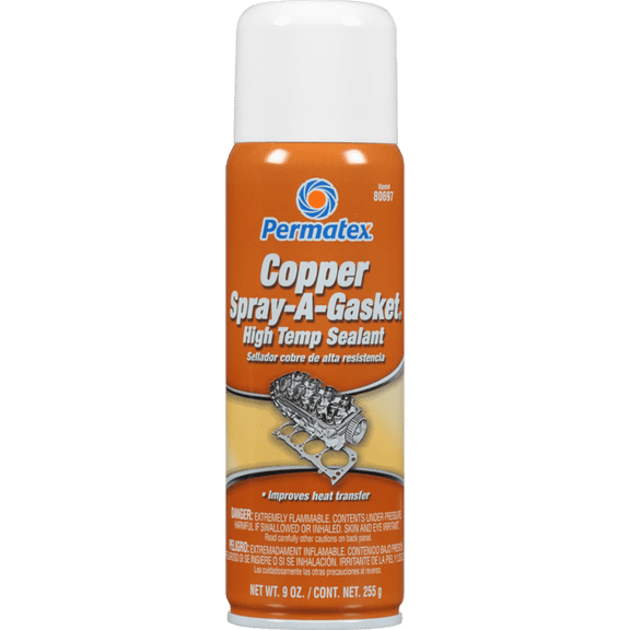Permatex Copper Gasket Hi-Temp Sealant, Fast-Drying, Automotive Adhesives, 8x2.65x6.4 in
